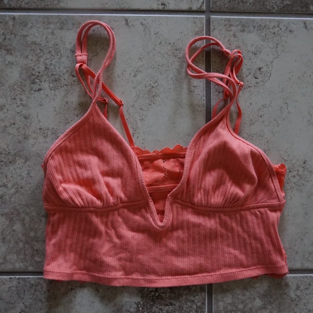 Coral Ribbed Tank